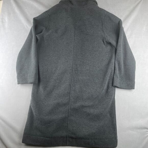 REI Where To Long Coat Womens M Fleece Gray Button Front Notch Collar Car Coat - Picture 3 of 10
